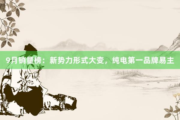 9月销量榜：新势力形式大变，纯电第一品牌易主